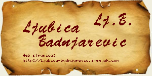 Ljubica Badnjarević vizit kartica